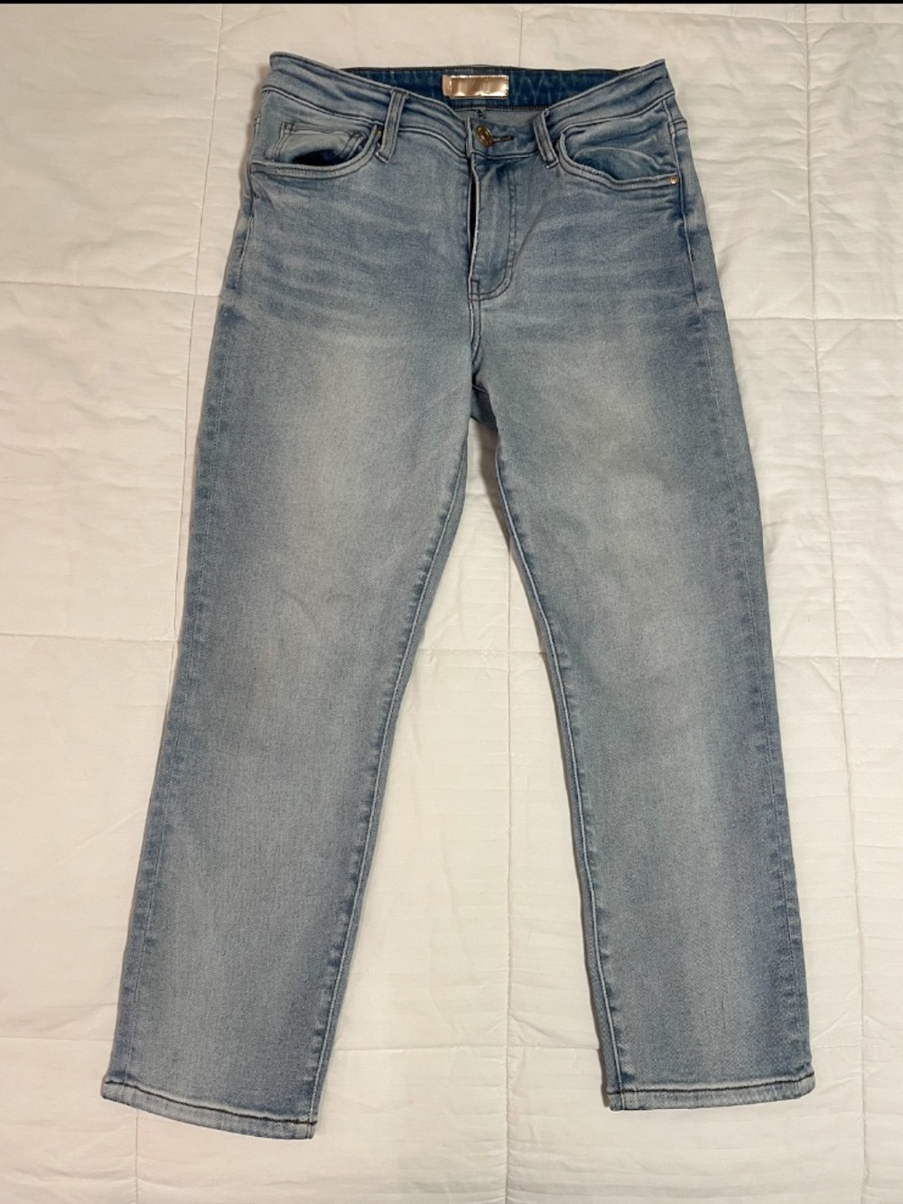 Kut From The Kloth Catherine High Rise Crop Straight Leg Light Wash Size 6